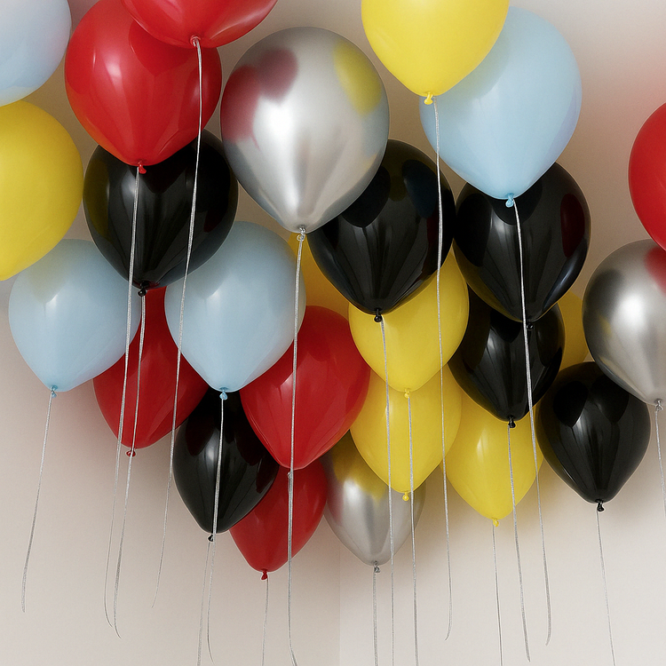 Helium filled ceiling balloons