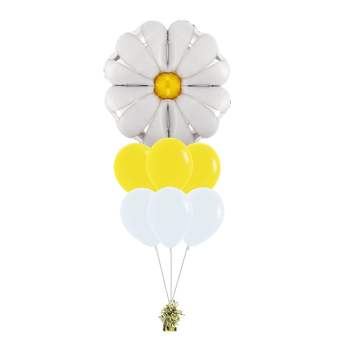 35 inch helium filled daisy flower foil balloon