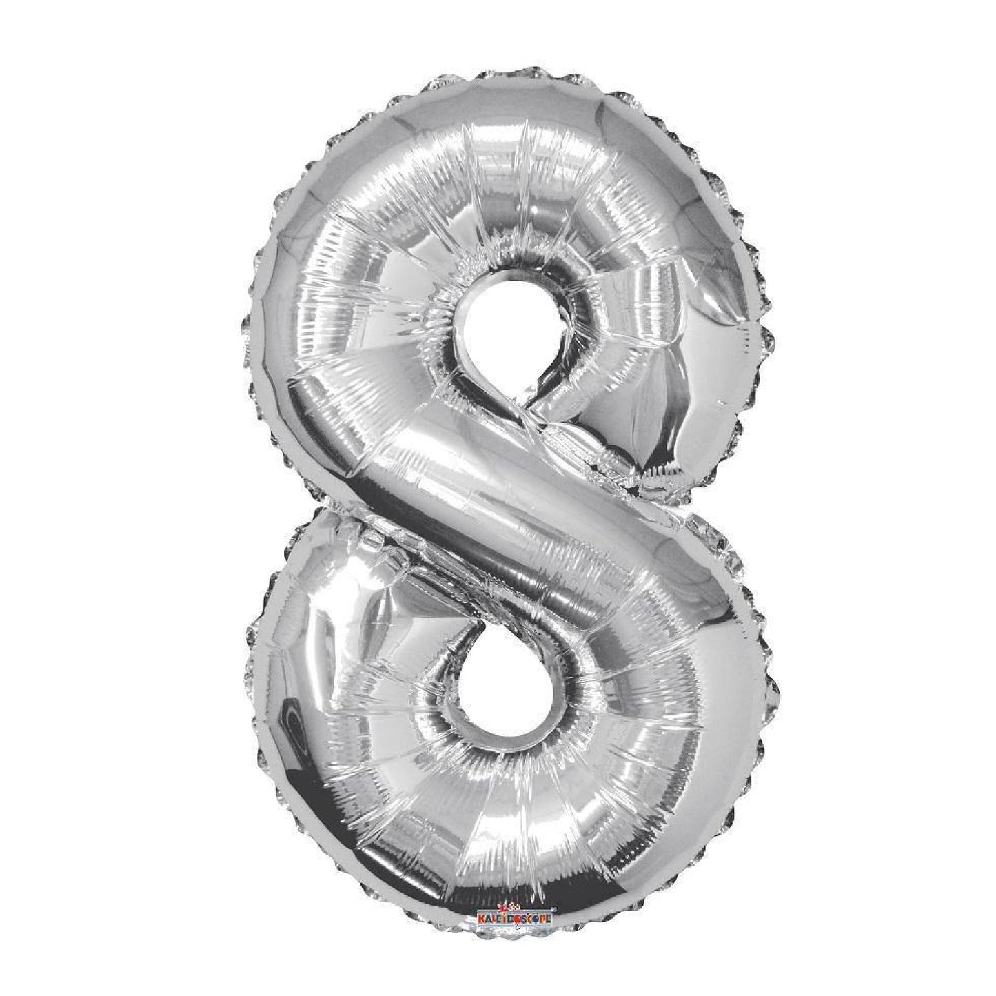 34 inch Silver Balloon Number 8 Helium filled