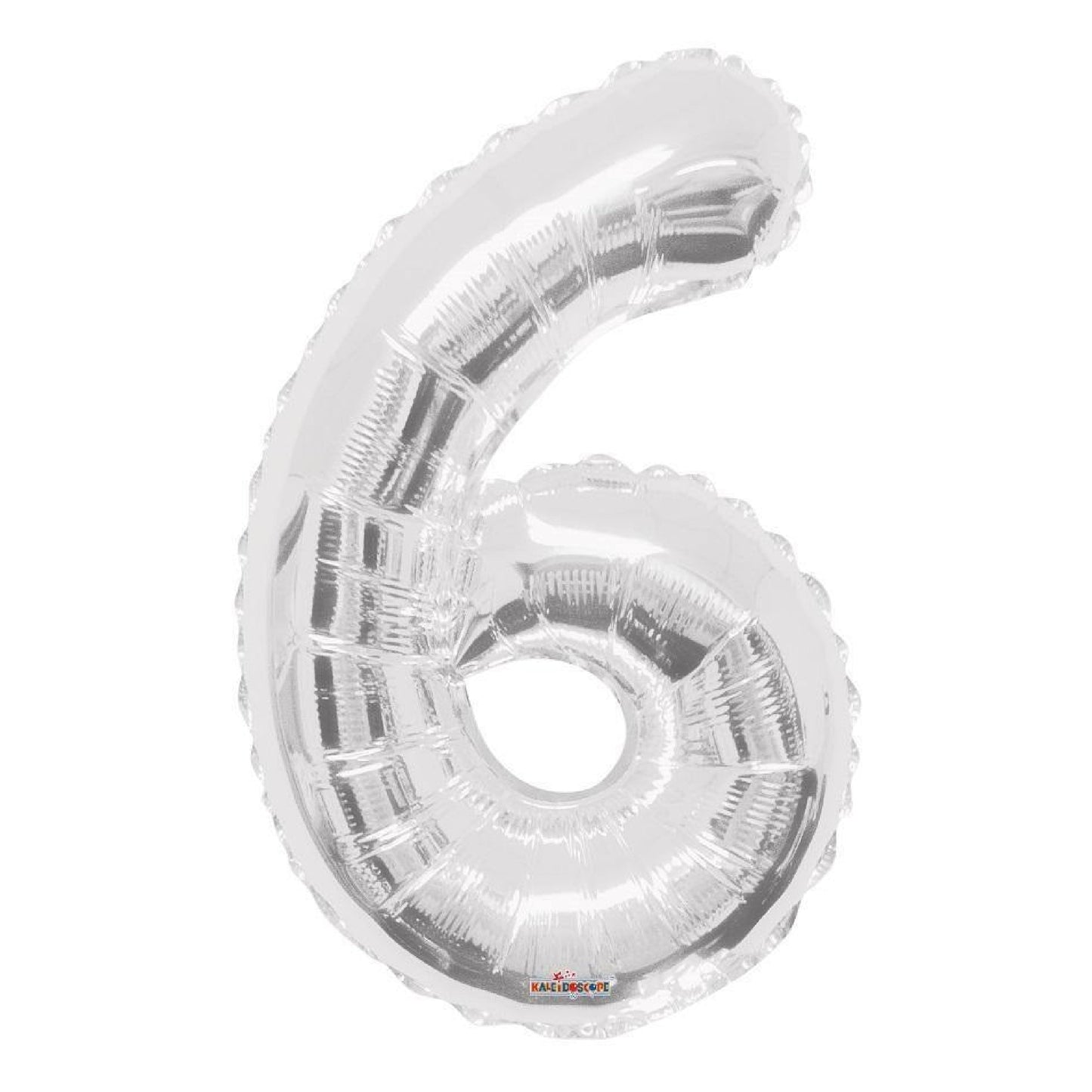 34 inch Silver Balloon Number 6 Helium filled