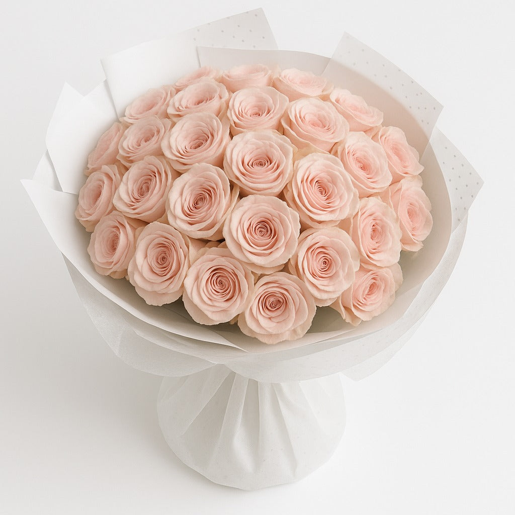 Luxury Pink Roses Flower Bouquet (33/66/99 Roses)
