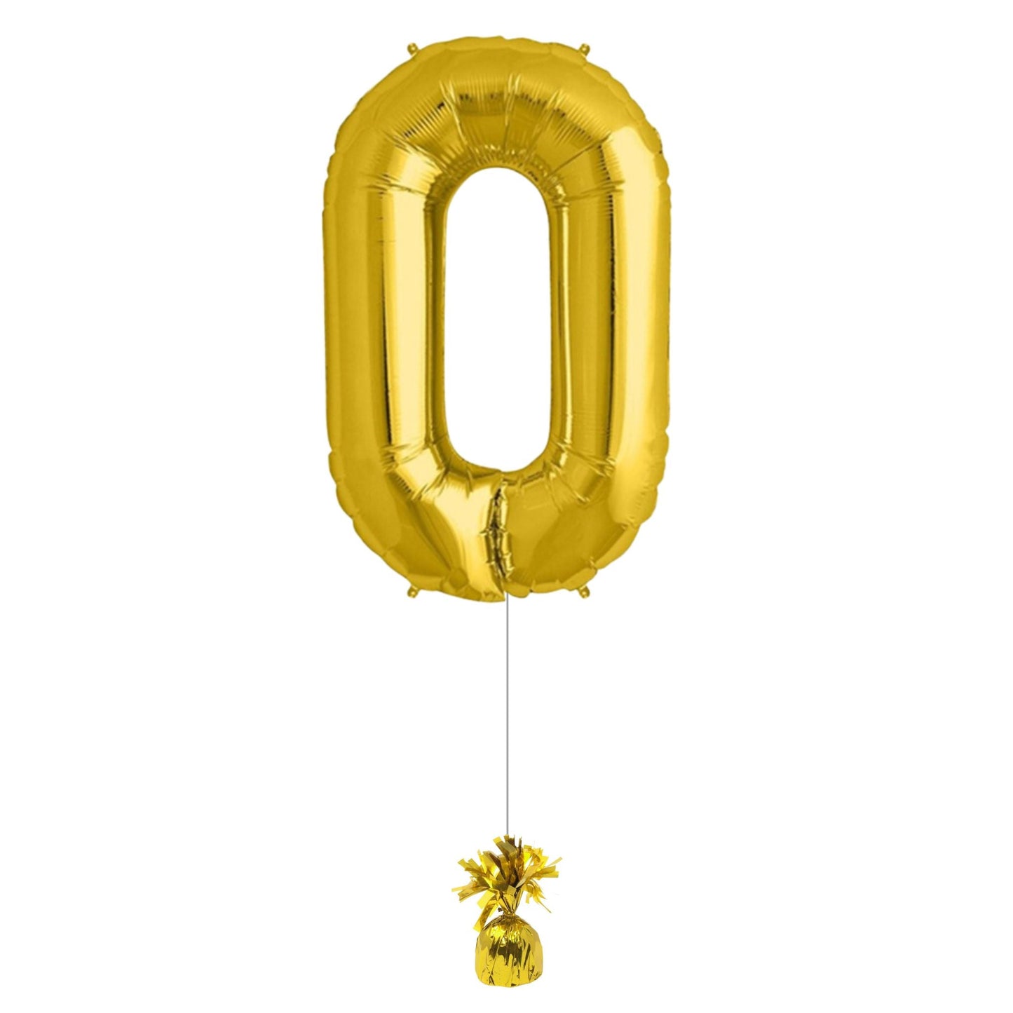 34 inch Gold Balloon Number 0 Helium filled