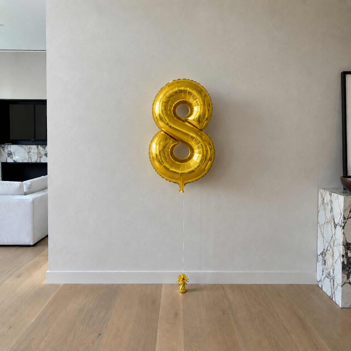 34 inch Gold Balloon Number 8 Helium filled