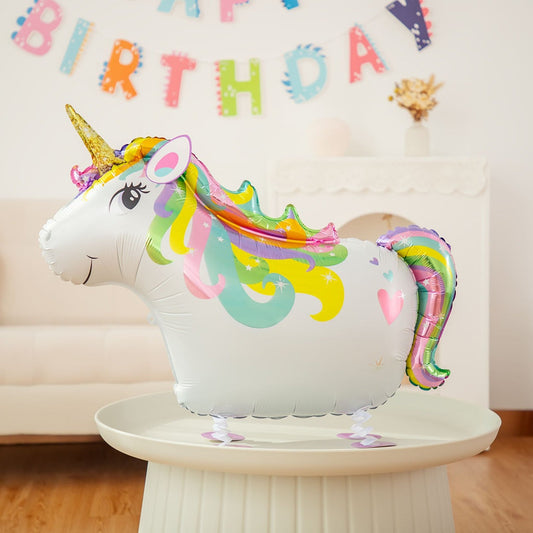 24 Inch Cute Helium Quality Walking Unicorn Foil Balloon