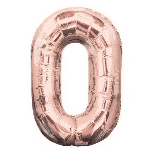 34 inch Rose Gold Balloon Number 0 Helium filled