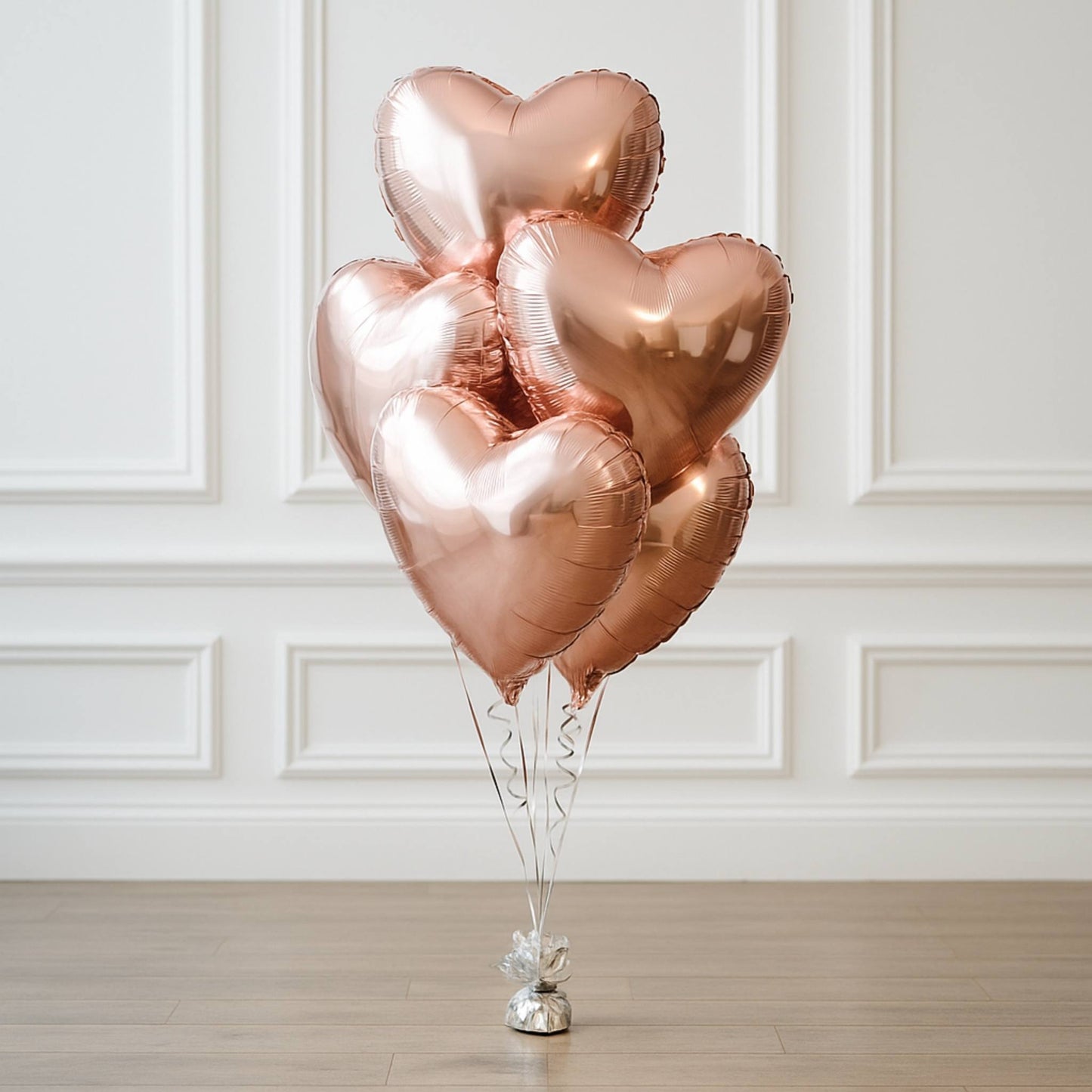 foil rose gold heats balloon bouquet