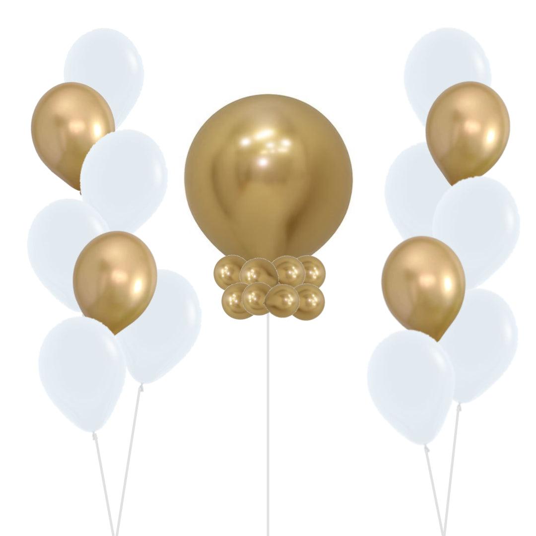 Chrome Gold WOW Gender Reveal Birthday Celebration Wedding PARTY Helium balloon set