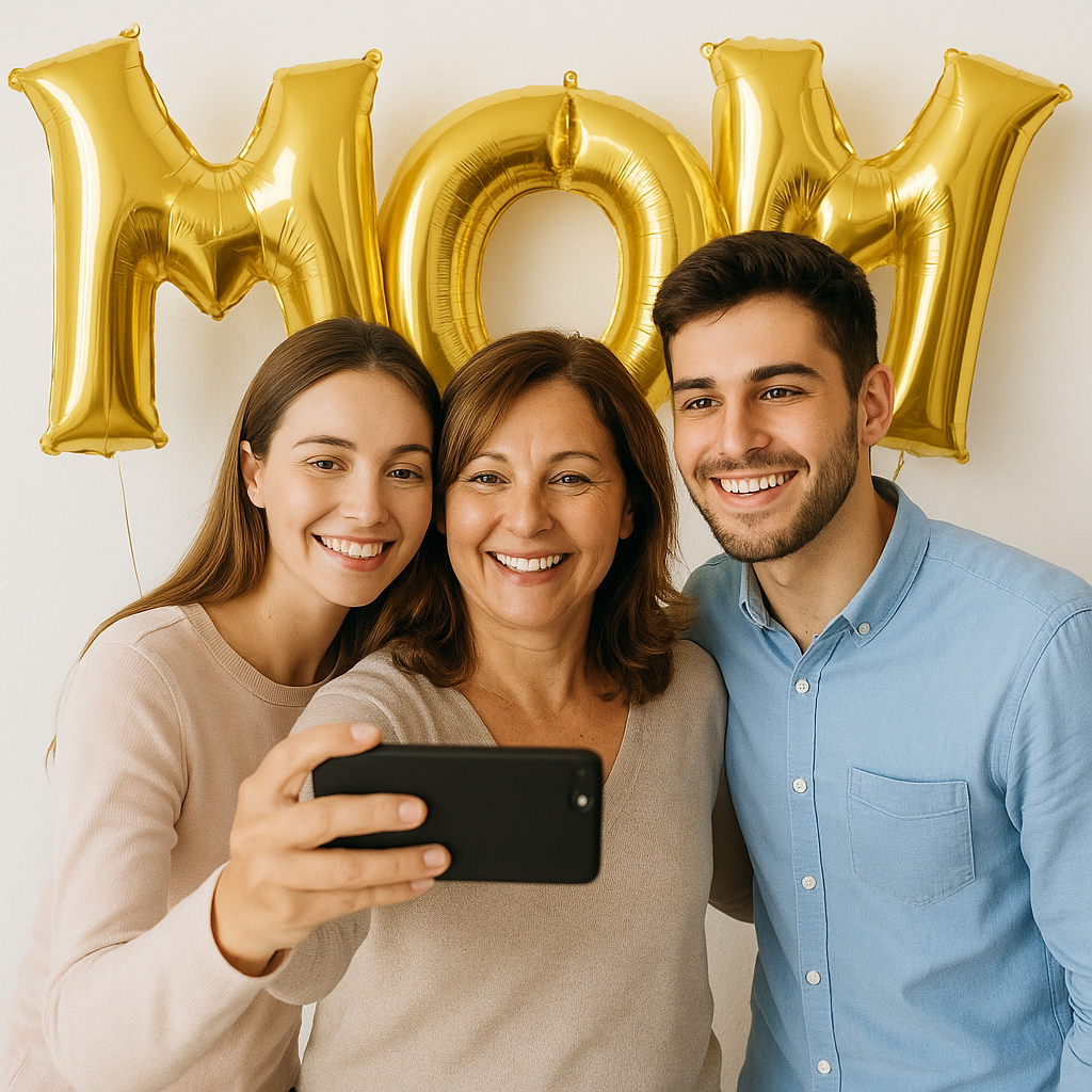Mother's day jumbo helium gold letter balloons