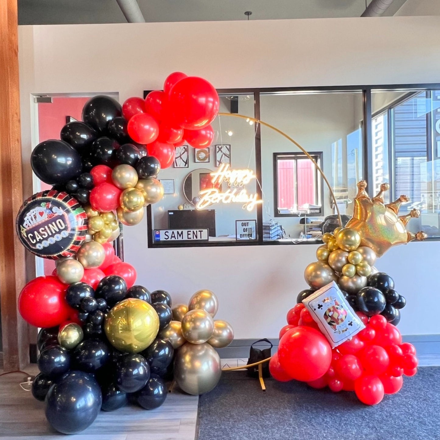 Fun Poker Night Birthday Circle Backdrop Balloon Decoration