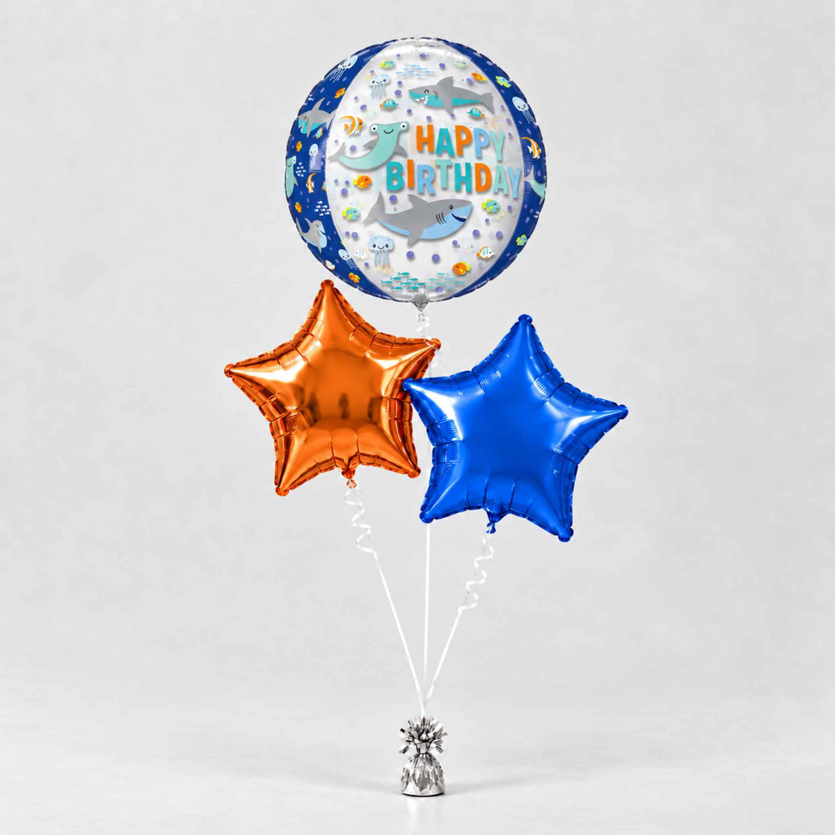 Ocean Shark Birthday Helium Balloon Bouquet