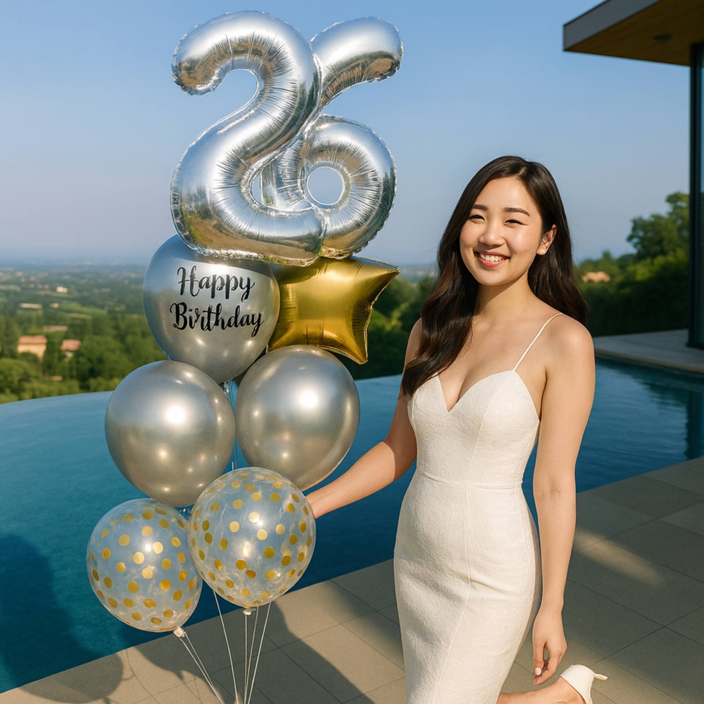 Pick An Age - Helium Filled Classic Birthday Balloon Bouquet