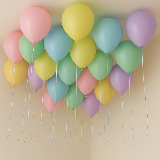 Pastel Bloom Helium Ceiling Balloons x 25