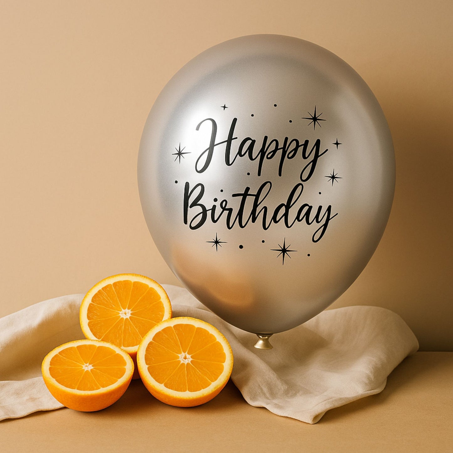 11-Inch Chrome Silver Happy Birthday Helium Balloon – Elegant Party Accent