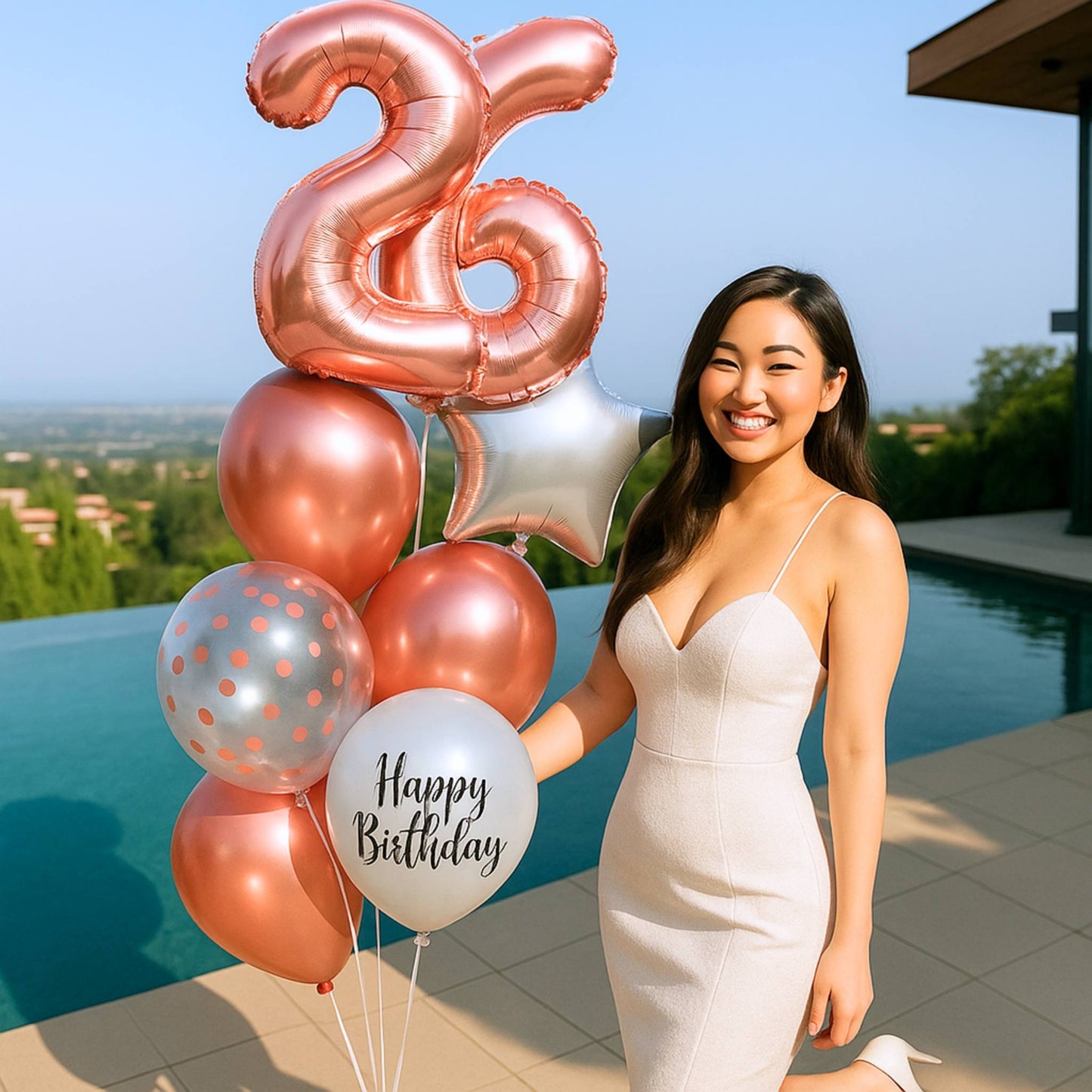Pick An Age - Helium Filled Classic Birthday Balloon Bouquet