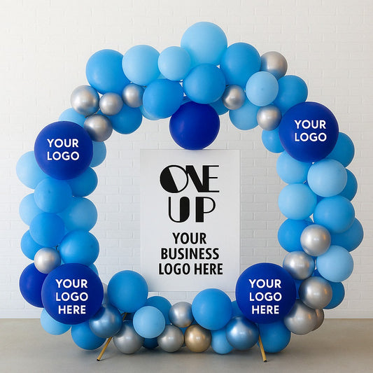 Custom Corporate Circle Frame Backdrop with Logo Signage