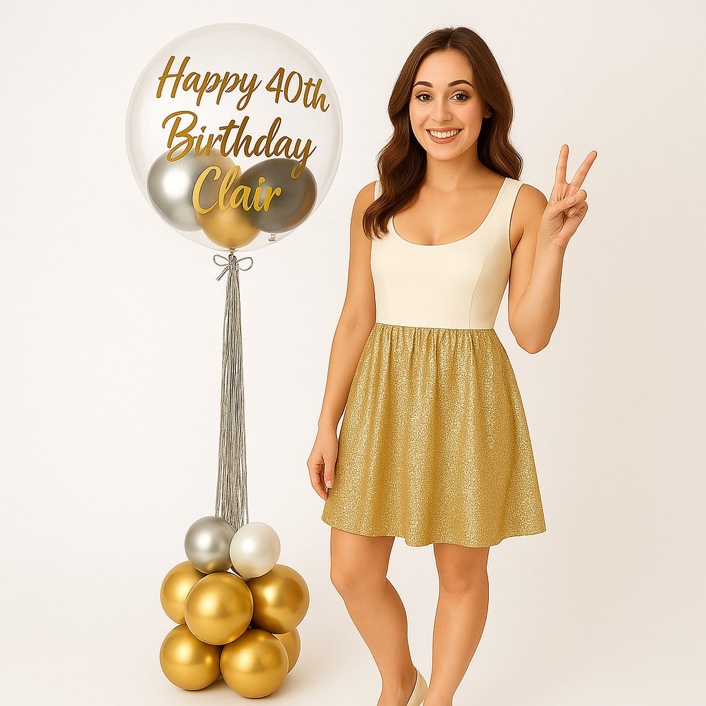 Customized Golden Clear Bubble Balloon