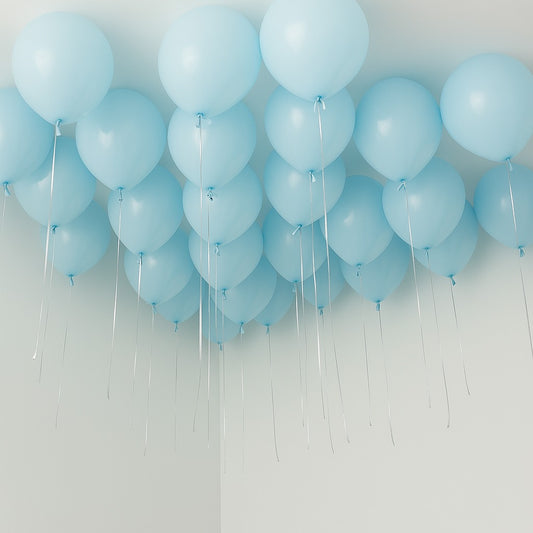 25 Pastel Baby Blue Ceiling Balloons