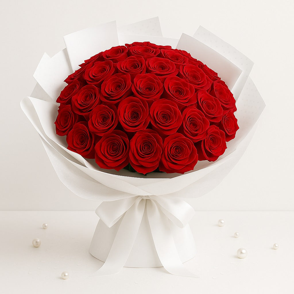 Luxury Red Roses Flower Bouquet (33/66/99 Roses)