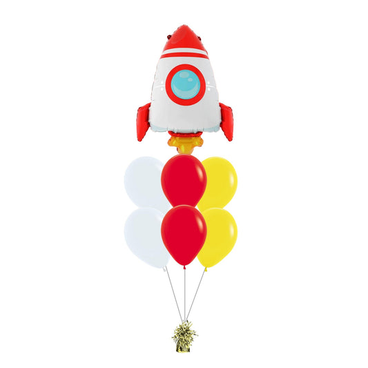 Helium filled 32 inch Rocket ship foil balloon