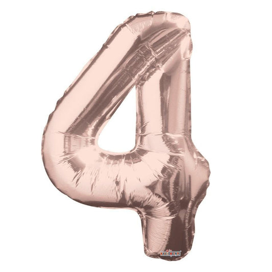 34 inch Rose Gold Balloon Number 4 Helium filled