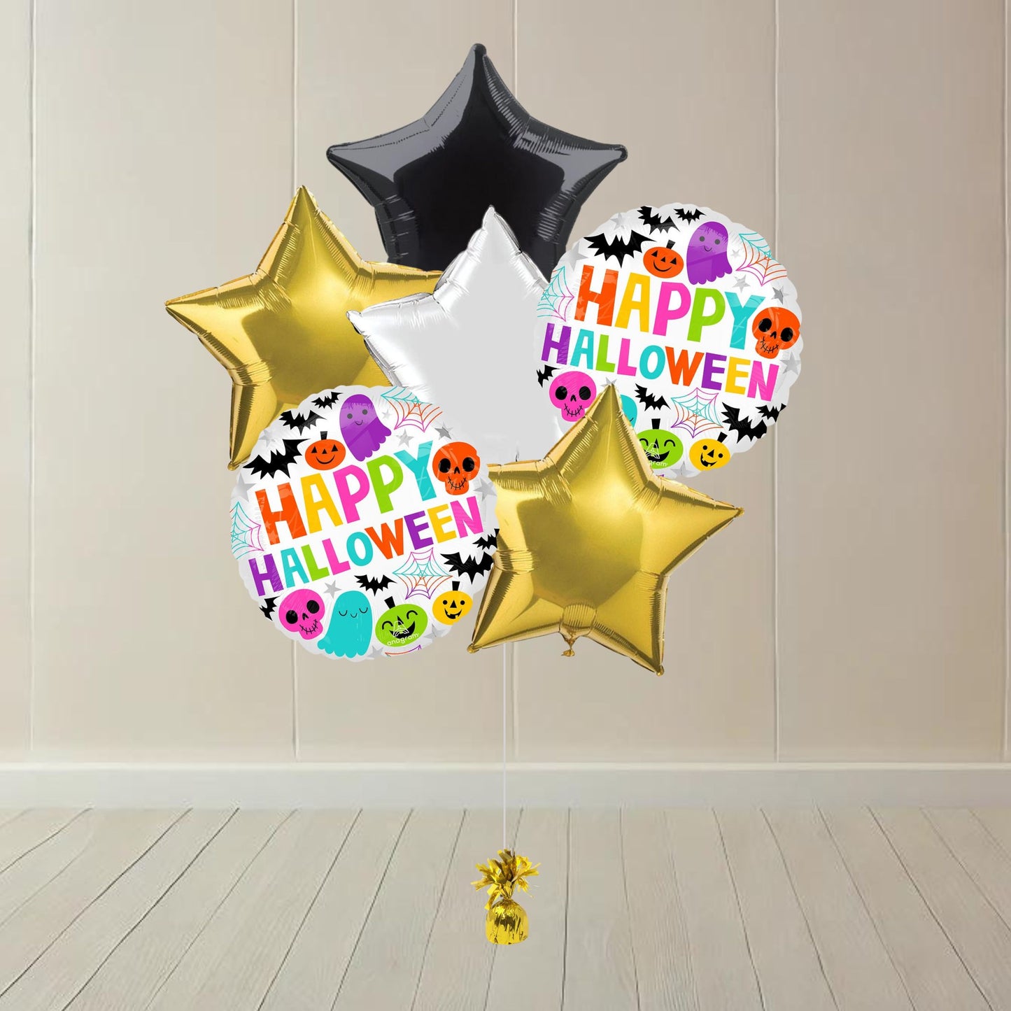Halloween Cute Stars Helium Balloon Bouquet Bundle