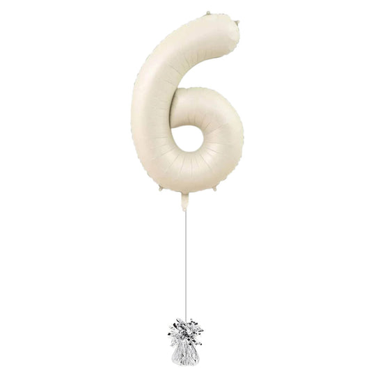 34 inch Beige Jumbo Balloon Number 6