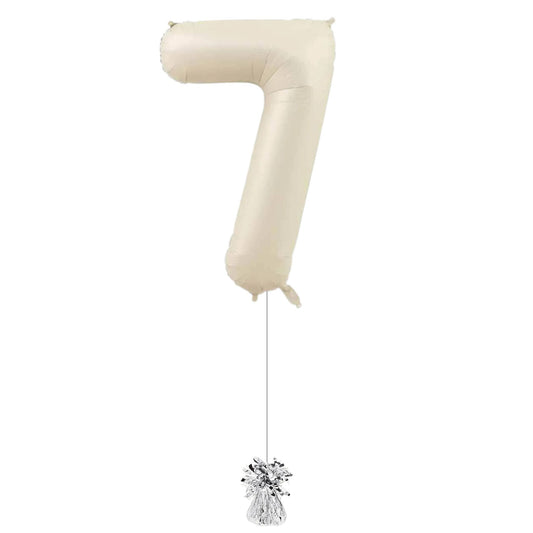 34 inch Beige Jumbo Balloon Number 7
