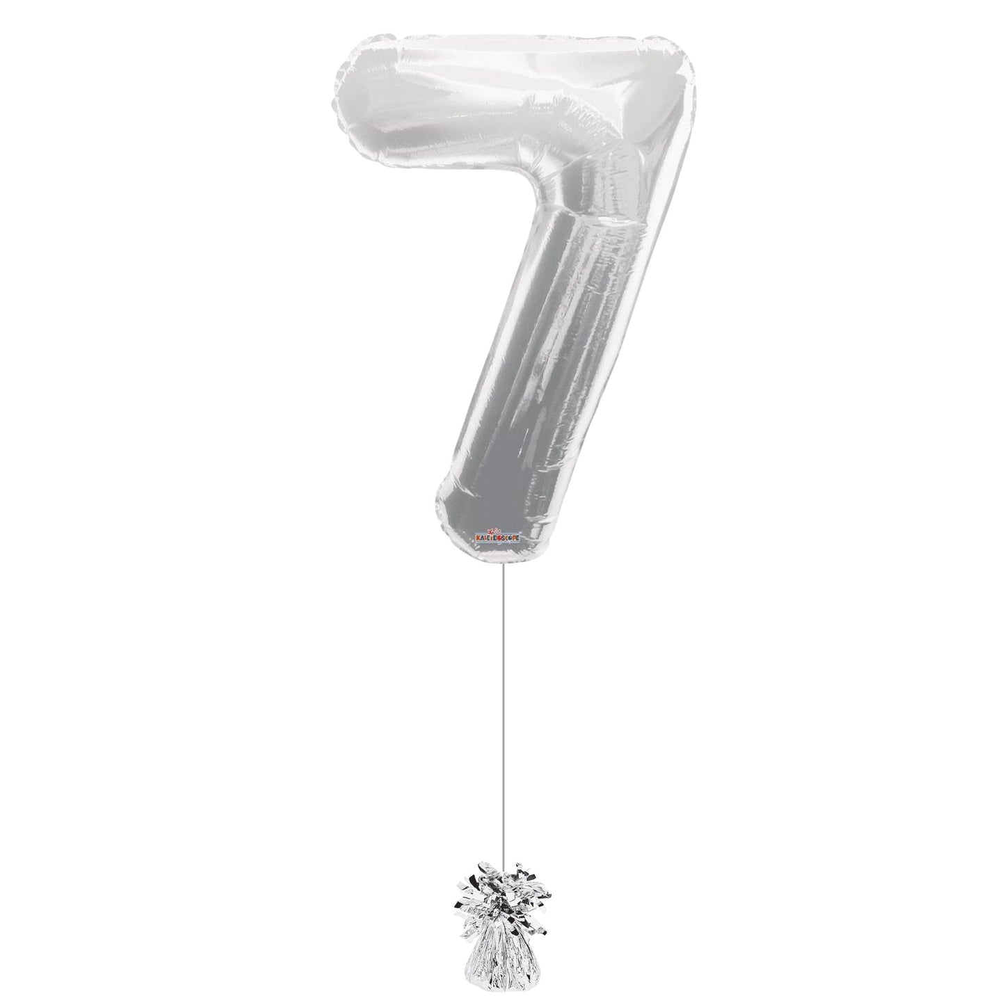 34 inch Silver Balloon Number 7 Helium filled
