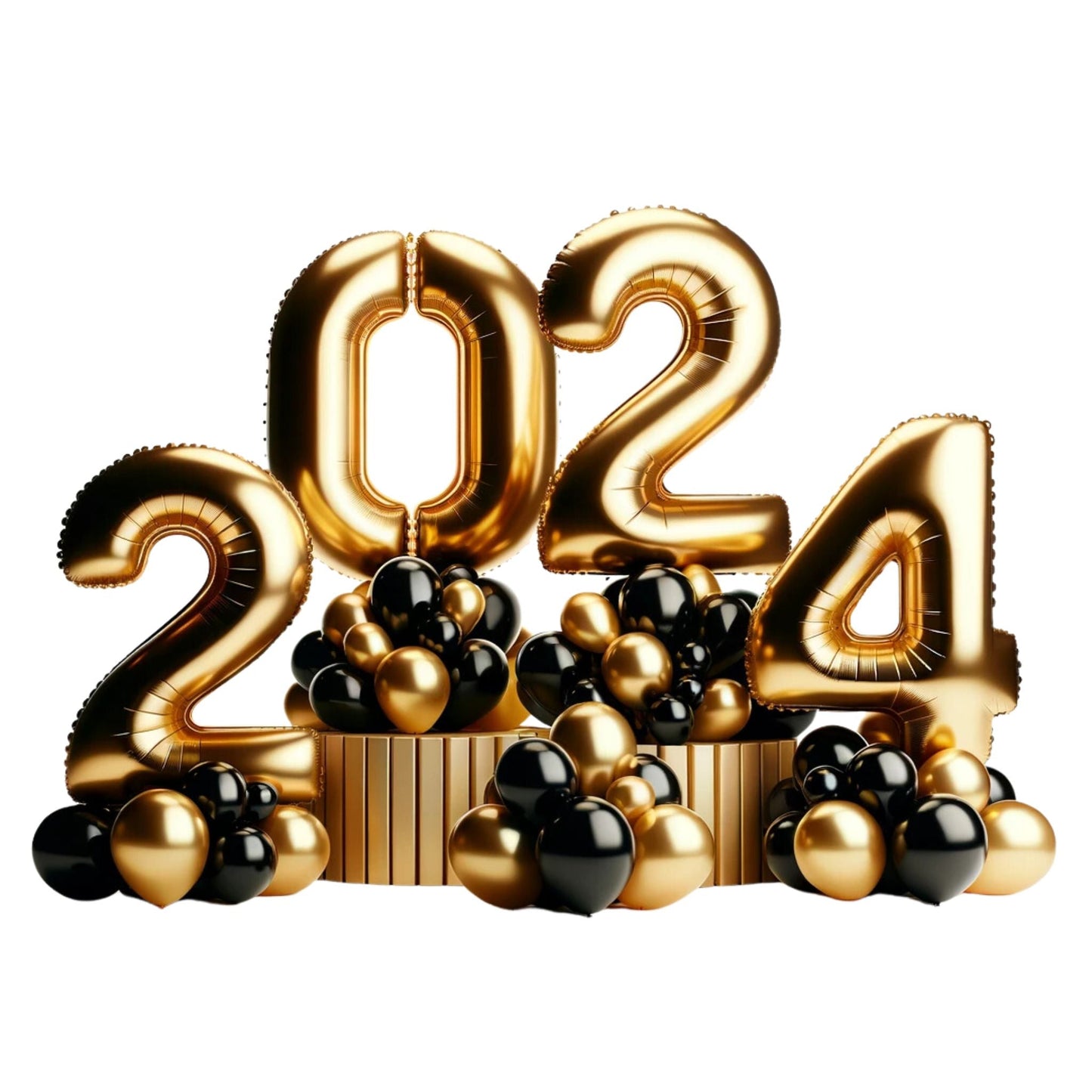 New Year Foil number pedestal