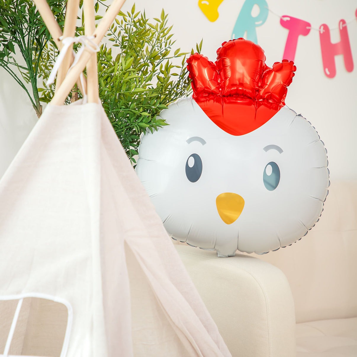 27 Inch Cute Helium Quality Little Chicken Foil Balloon