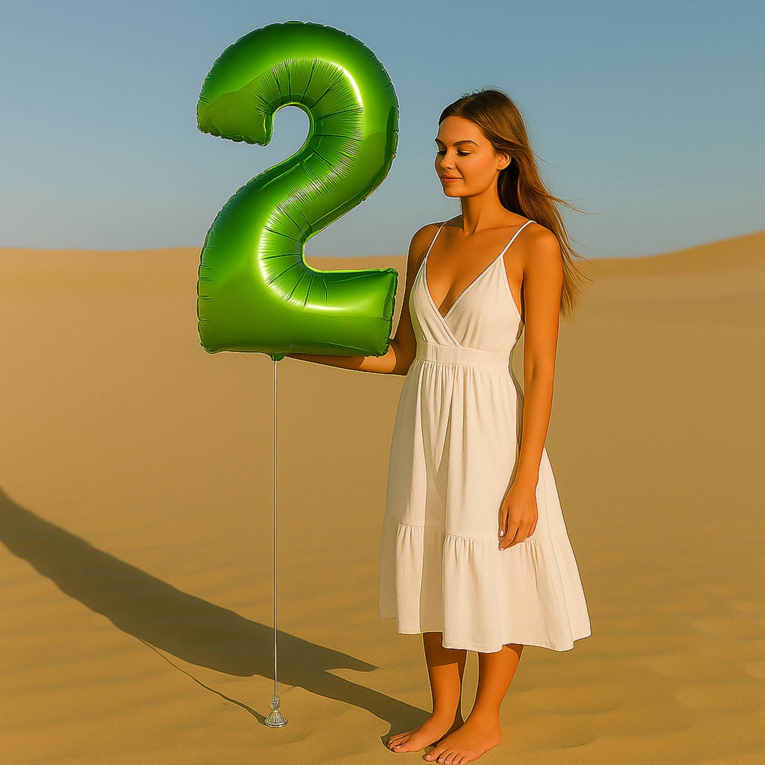 34 inch Lime Green Foil Number Balloon