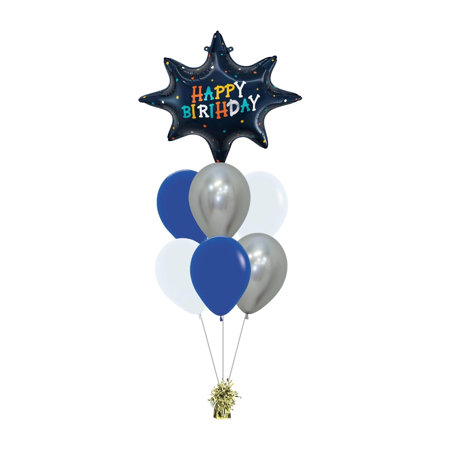 Birthday Blast Star helium filled foil balloon