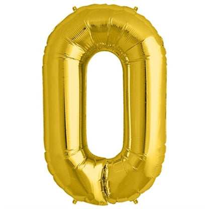 34 inch Gold Balloon Number 0 Helium filled