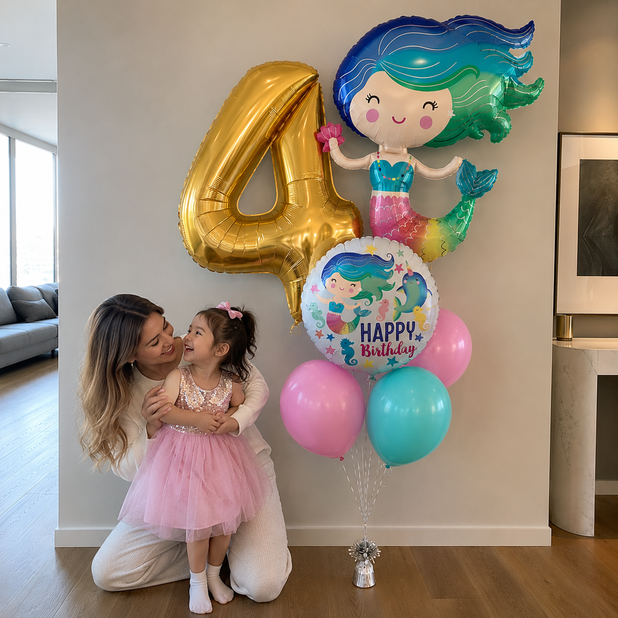 Mermaid Queen Birthday Balloon Bouquet