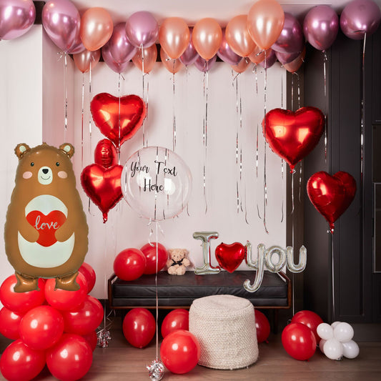 Romantic Red Love Valentines Day Balloon Package