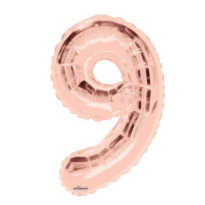 34 inch Rose Gold Balloon Number 9 Helium filled