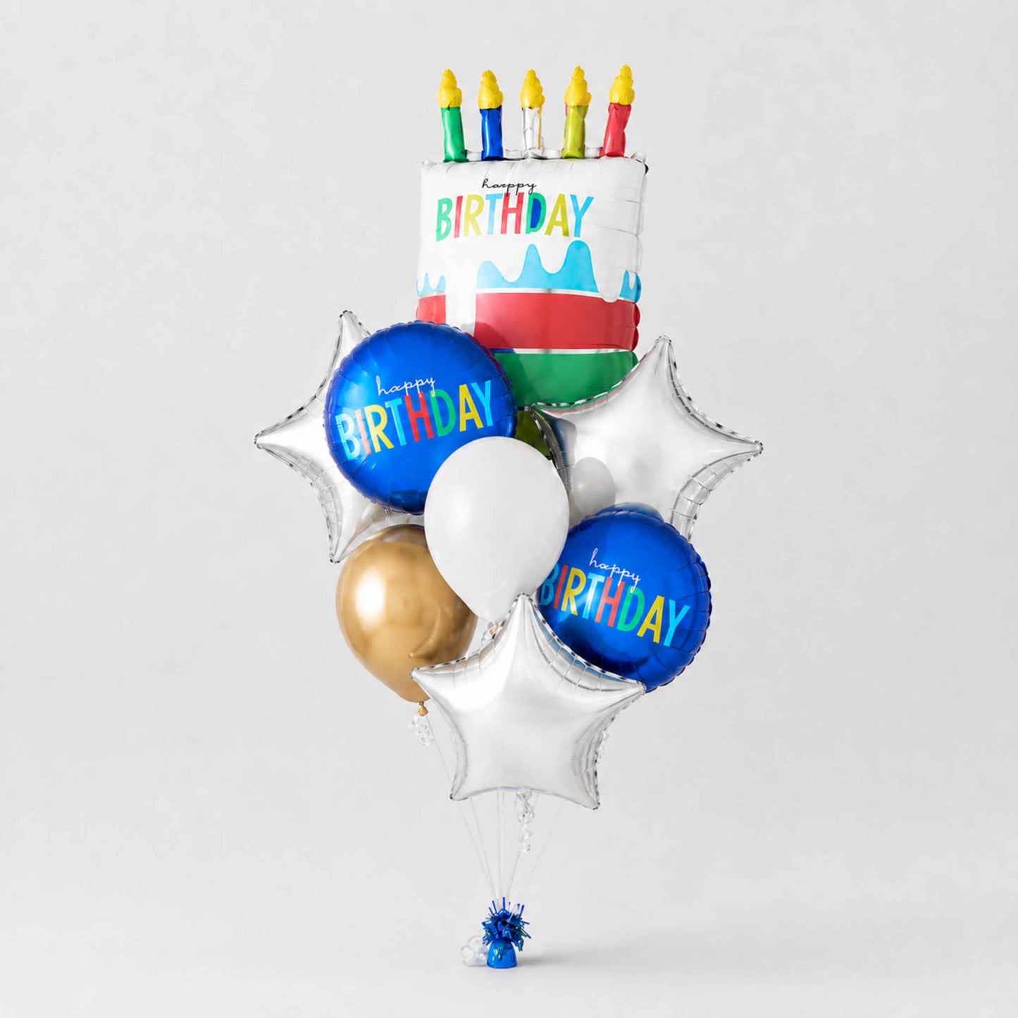 Birthday cake helium balloon bouquet