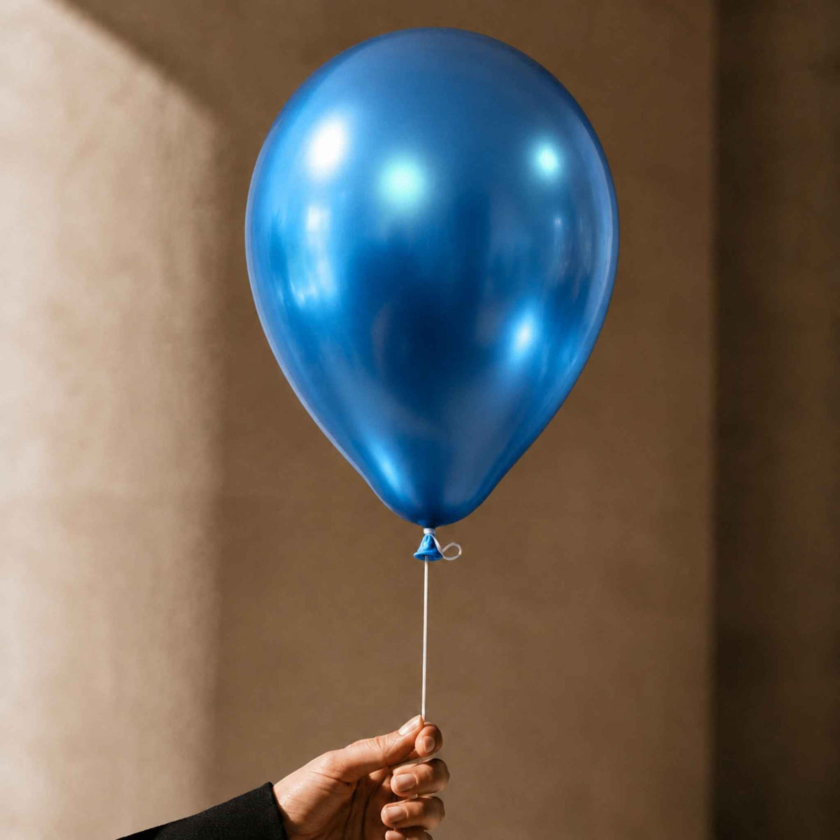 11 inch helium filled Chrome Blue latex balloon