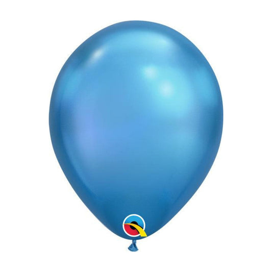 11 inch helium filled Chrome Blue latex balloon