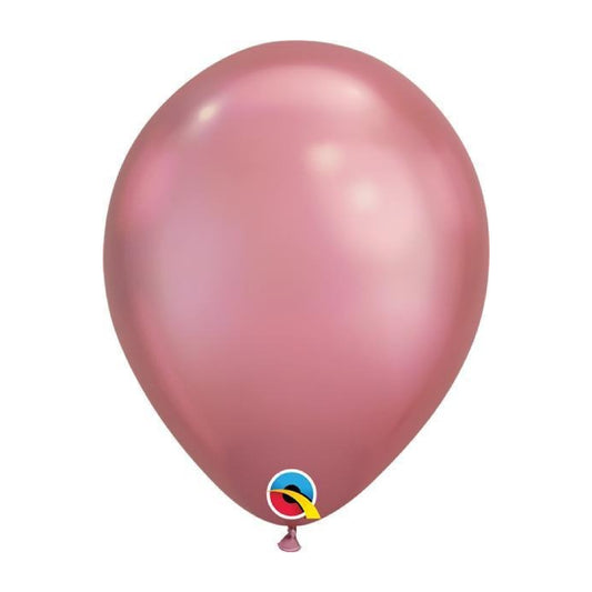 11 inch helium filled Chrome Mauve latex balloon