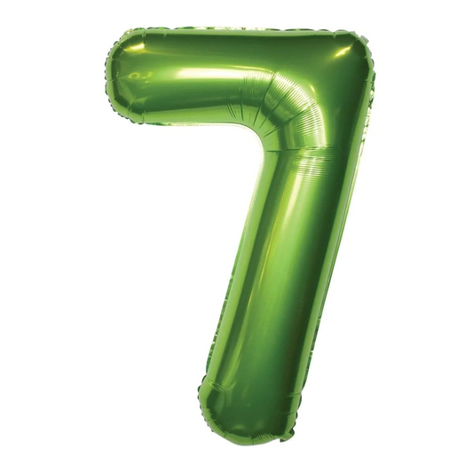 34 inch Lime Green Jumbo Balloon Number 7