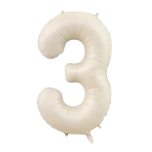 34 inch Beige Jumbo Balloon Number 3