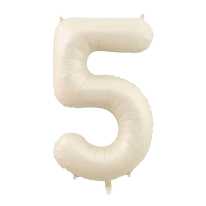 34 inch Beige Jumbo Balloon Number 5