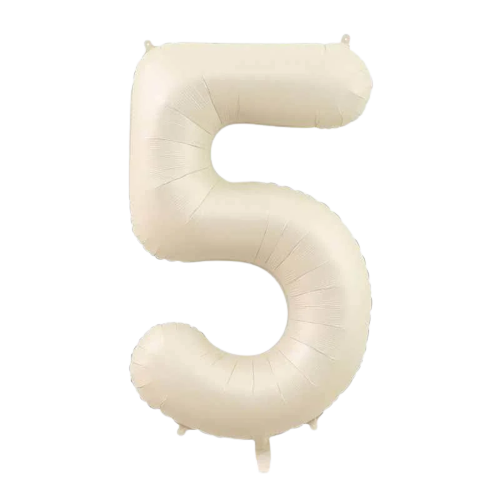 34 inch Beige Jumbo Balloon Number 5