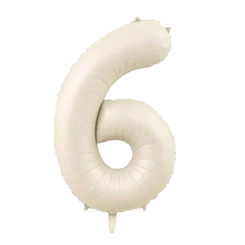 34 inch Beige Jumbo Balloon Number 6