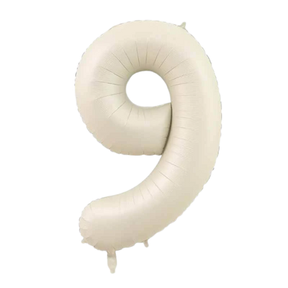 34 inch Beige Jumbo Balloon Number 9