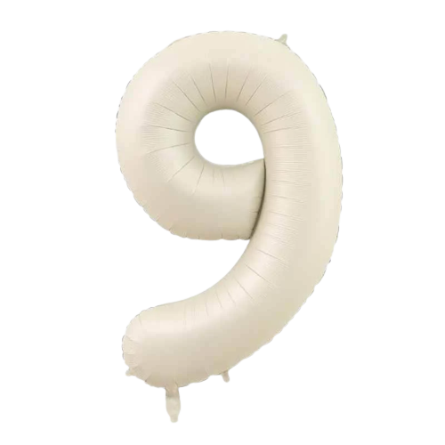 34 inch Beige Jumbo Balloon Number 9