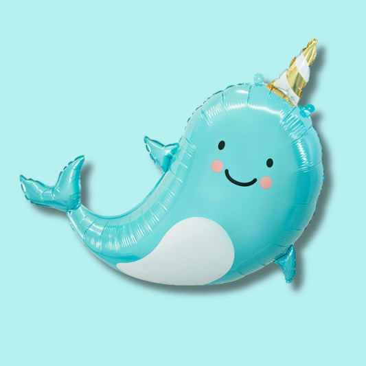 33 Inch Cute Helium Quality Narwhal Foil Balloon