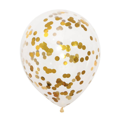 Pack of 5 - 11 inch helium filled Gold Confetti latex balloon (5 Balloons)
