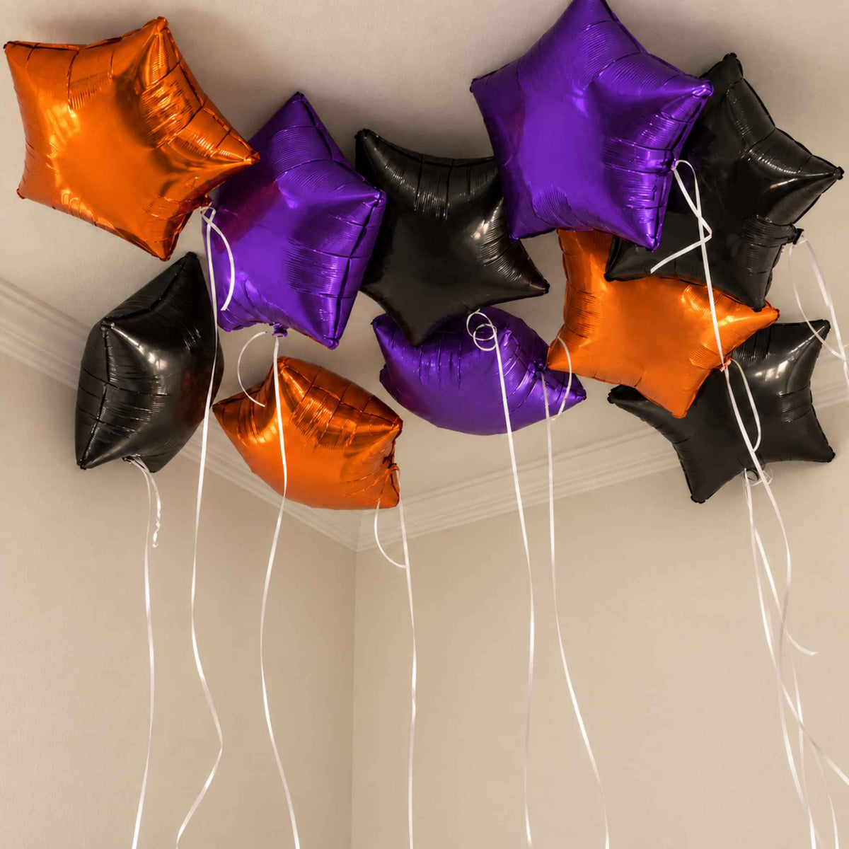 Halloween Colors 10 Helium Ceiling Star Balloons